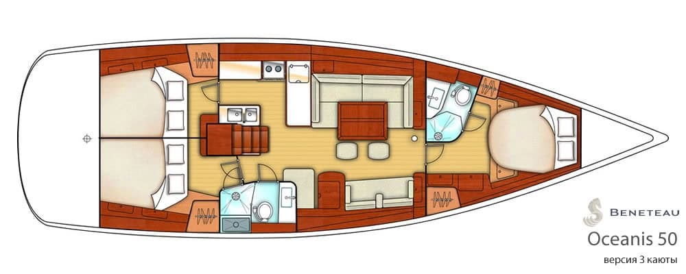 Премиальная парусная VIP яхта OCEANIS 50 Лилу
